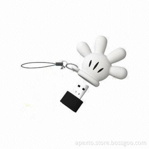 Palm-shaped USB Flash Drive, Made of PVC Material, OEM Orders Welcomed
